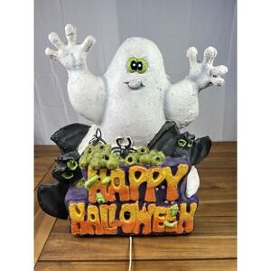 Matrix Vintage 1996 Happy Halloween Foam Blow Mold Light Up Decoration Ghost